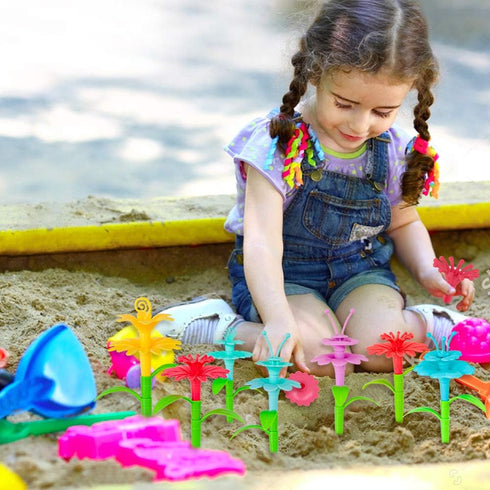 3 4 5 6 7 CENOVE Toddler Toys for Year Old Girls and Boys,Flower Garden Building Toy with Carry Box, STEM Toys