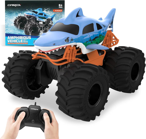 Shark RC Monster Truck for Kids, 1:16 Scale 4WD Shark Monster Car
