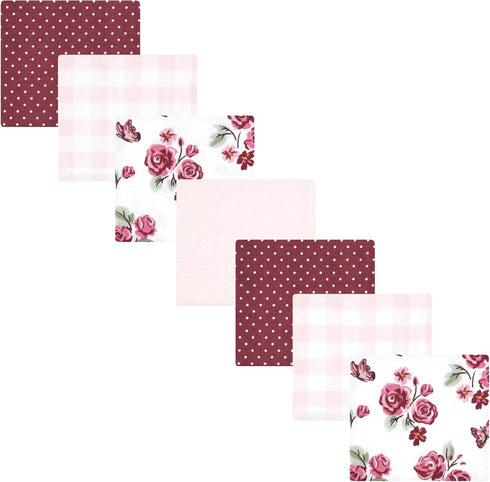 Hudson Baby Unisex Baby Cotton Flannel Receiving Blankets Bundle, Sweet Roses, One