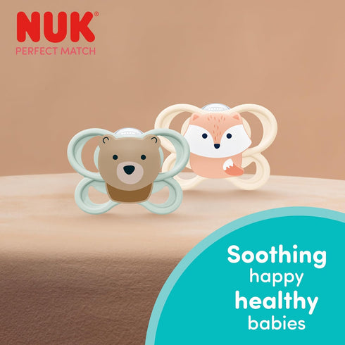 6-18 4 Pack NUK Perfect Match Air Pacifiers, Months