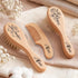 BMVDDFF Set, Customed Baby Hair Brush Wooden Comb Massage Scalp Comb with Name and Birth Flower, Hair Care Kit