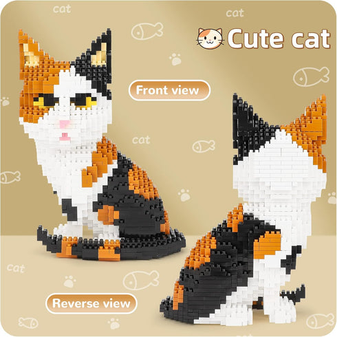 Sets 1300 3D QLT QIAOLETONG Cat Mini Building Blocks Cute Animals for Goodie Bags, PCS Micro Mini Building Toy DIY