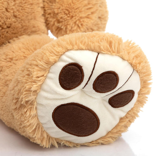 36 inch HollyHOME Teddy Bear Stuffed Animal Plush Giant Teddy Bears with Footprints Big Bear Tan