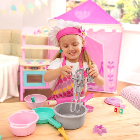Battat Play Circle Kitchen Toys for Toddlers, Baking Set, Chef's Hat & Apron, Pretend Play, 3+ Years