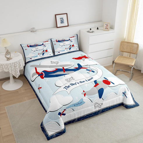 Set Set, Set 1 Erosebridal Helicopter Comforter Baby Nursery Toddler Bedding for Boys Airplane Twin Bed Comforter