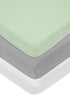 American Baby Company 15" x 33" Fitted Bassinet Sheet, 100% Natural Cotton Jersey Knit, Celery/Gray/White - Pack of 3