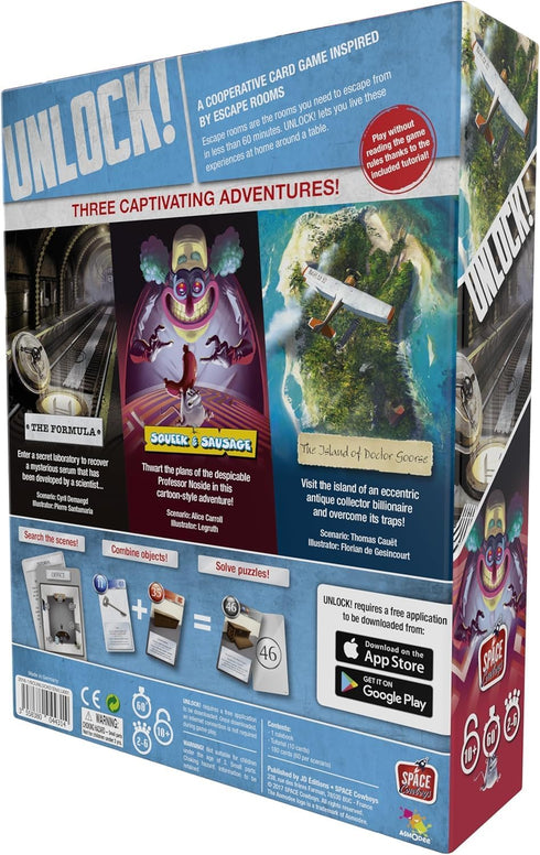 10+, 1-6 1 UNLOCK! Escape Adventures Card Game - Escape Room-Inspired Cooperative Adventure, Fun Family Game for Kids
