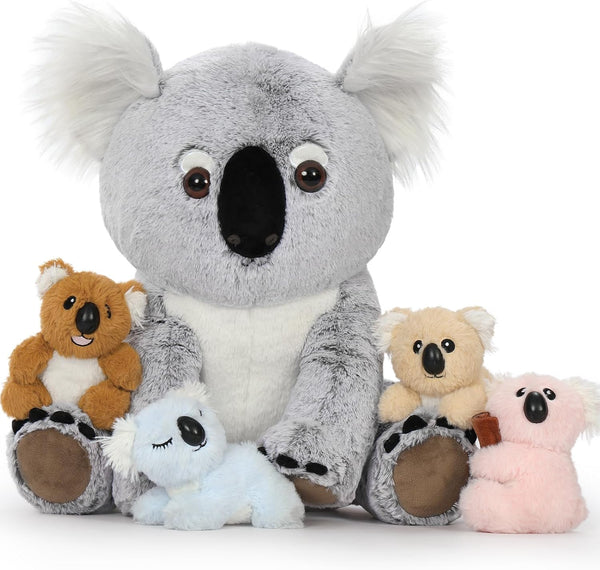 5Pcs Koala Bear Stuffed Animal 17.7 Inch, Mom Koala Plush Toy with