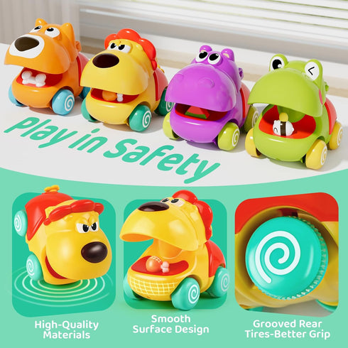 1 1 1-3|Vehicle Set 1-2|1st 6 9 12 18 ALASOU Push and Go Animal Car Toys for Year Old Boy Girl|Baby Toys Year Old Boy