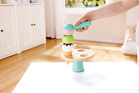 Set Playset 14 2+ Hape Scoop & Serve Ice Cream Wooden Toddler with Realistic Scoop, Rotating Display, and Accessories