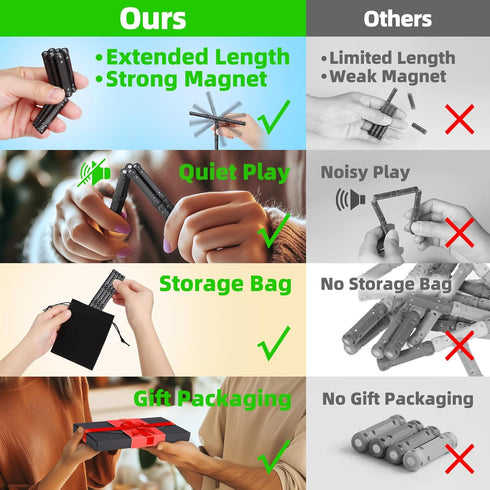 12 Pack - Fidget Toys Adults, Magnet Fidget, Anxiety Relief Items, Magnetic Fidget Toy, Autism Toys for Adults, Cool