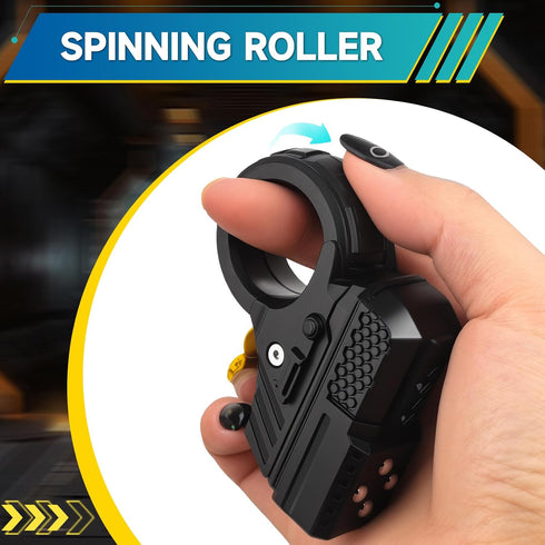 Umnodobn 3D Fidget Spinner Slider Toys, EDC Fidgets Cliker Pistol Toy, Fidget Ring Pad for Adults, Plastic Finger Hand