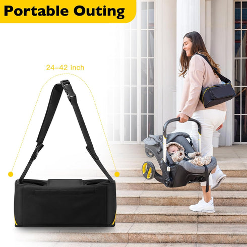 Travel Bag for Doona Infant Car Seat Stroller, Organizer Bag with Cup Holder, Phone & Wipes Pockets, Large Capacity