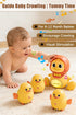 JUYEE Set 4 6-9-12 Tummy 1st Girls(4-Pack) Baby Crawling Toys of - Magnetic Ducks Family for Infants Months, Time Toys