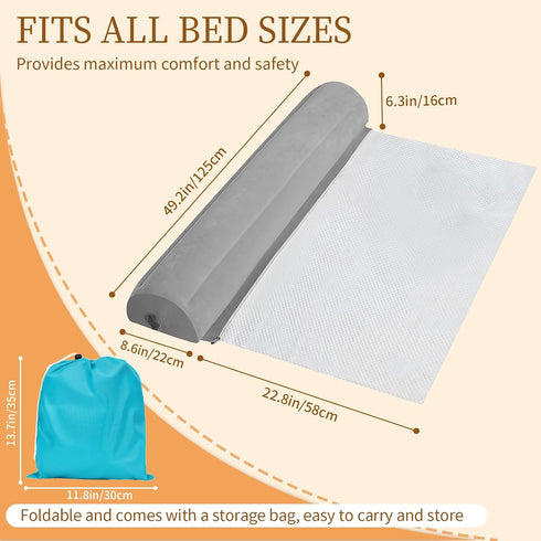 BeiliuDevise 2 Pack, Inflatable Bed Bumpers for Toddlers Non-Slip Bed Bumper with Machine-Washable Cover, Travel Bed