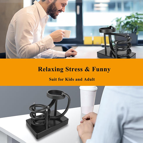 Kinetic Art Perpetual Motion Machine - Desk Toy, Non-Stop Rolling Ball Stress Relief Device for Home and Office