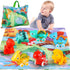 ALASOU 7 PCS Dinosaur Fantastic Creatures Toys with Playmat/Storage Bag | Baby Car Toys for 1 Year Old Boy