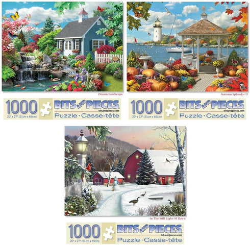 Bits and Pieces Value Set of Three 1000 Piece Jigsaw Puzzles for