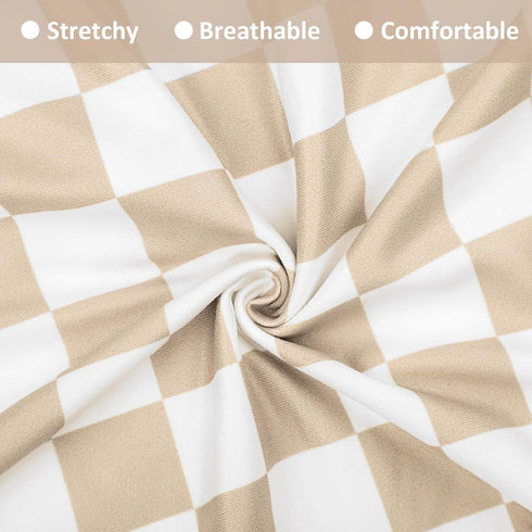 DILIMI Nursing Pillow Cover and Newborn Lounger Cover for Babies, Infant Lounger Cover, Light Brown Checkerboard