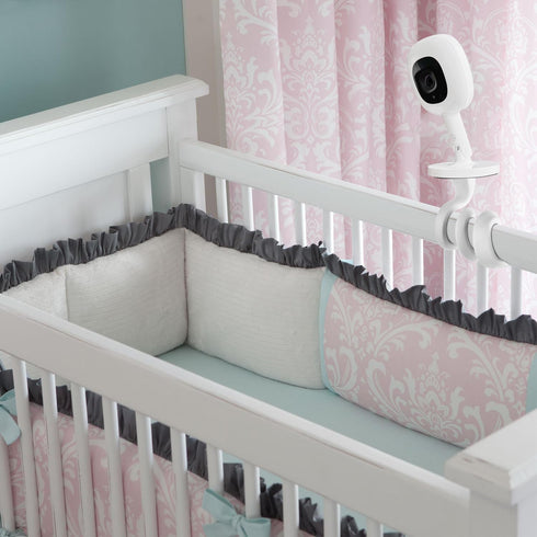 iTODOS Baby Monitor Mount Compatible with Nanit Pro Smart Baby Monitor & Flex Stand, Versatile Twist Mount without Tools or Wall Damage,Travel Baby Monitor Accessory -White