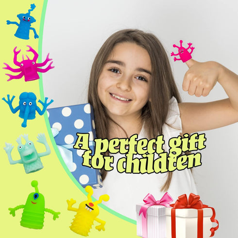 20 Pcs Finger Puppets Toys, Colorful Monster Stretchy Finger Puppets for Children's Party Favors