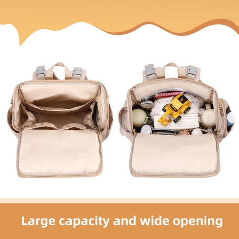 vosmles Backpack Backpack Stylish Baby Diaper Bag, Baby Bag with Changing Pad, Pacifier Case& Stroller Straps, Large