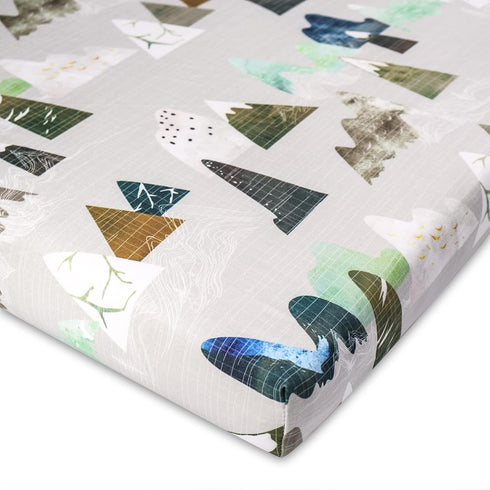 Mini Crib Sheets Mountain Pack N Play Sheets Soft Breathable Portable Playard