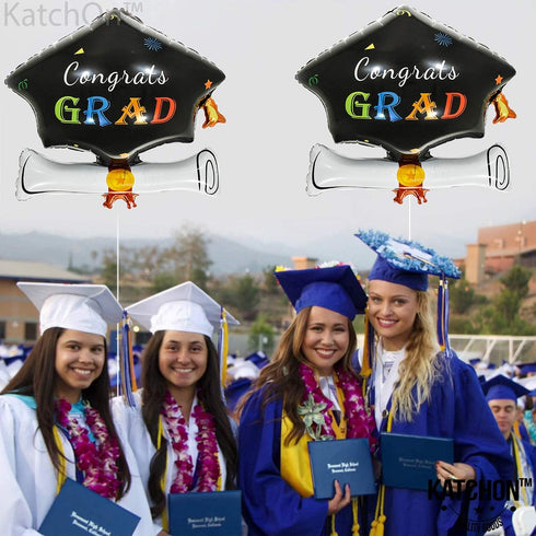 KatchOn Graduations Cap Balloons - Big 24 Inch | Graduation Hat Balloons for 2025 Party Decorations