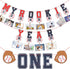 Geyee 2 Pcs 1st Monthly Photo Baseball Birthday Banner Rookie of the