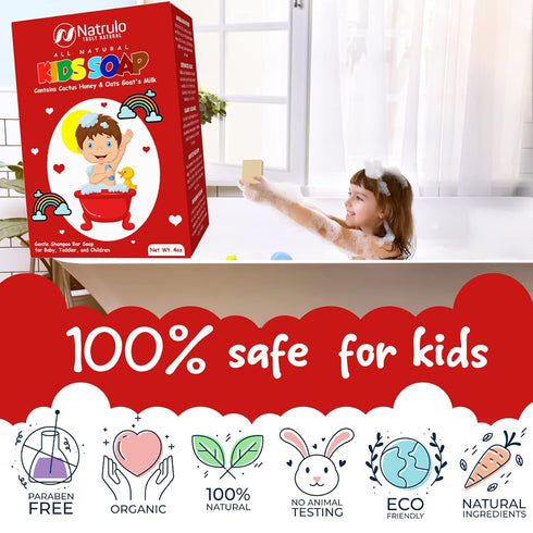 Baby Soap Natural Unscented Goat Milk Kids Soap Bar for Sensitive Skin Gentle Baby Wash & Bath Soap for Eczema, Dry
