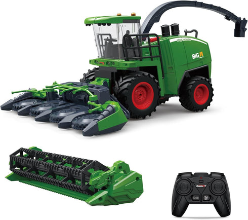 fisca Remote Control Harvester Tractor with 2 Grian Combine Heads, RC Farm
