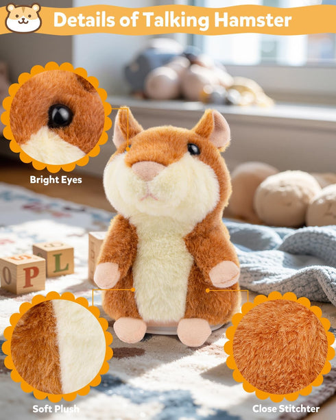 2 3 4 5 6 7 8 Ayeboovi Toddler Toys Talking Hamster Repeats What You Say, Kids Toys for Year Old Girls Boys Birthday