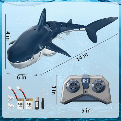 3-5, 3 4 5 6 7 8 9 TEMI Remote Control Shark Toy for Kids Boys Simulation RC Sharks with Light Water Spraying RC Boat
