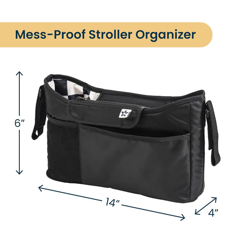 Tiny Twinkle Universal Stroller Organizer with Adjustable Strap | Waterproof Stroller Caddy Fits Baby Jogger, Nuna