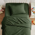 Yvrcen 3-Piece Set Olive Green Toddler Sheets, Green Sheet for Toddler, Soft Microfiber Bed Sheets for Kids Bed
