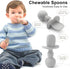Silicone Baby Feeding Set, 2 Pack Divided Plates with Suction, 2 Pack Spoons and Forks, BPA Free, Baby Led Weaning