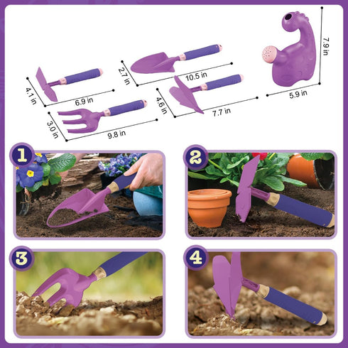 15 PCS Kids Gardening Tool Set with Wheelbarrow, Flower Pot, Storage Bag, Rake, Fork, Shovel, Apron for Outdoor Play