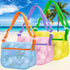 Beach,3Pcs Swimming Shell Bags for Seashell Collecting Bag with Adjustable Shoulder Straps, Beach Mesh Bag for Storing