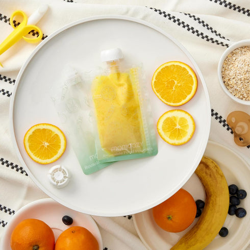 Momcozy Reusable Baby Food Pouches for Toddlers, BPA Free, Freezer Safe, Refillable, 10 Packs, 3.4-4oz