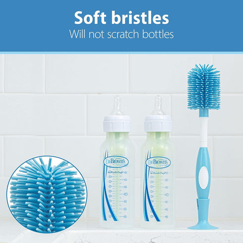 Dr. Brown's Blue Baby Bottle Drying Rack with Cleaning Brush