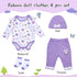 Reborn Baby Doll Clothes, 4 Pieces, 20-22 Inch Purple Clothing Sets for Newborn Baby Dolls