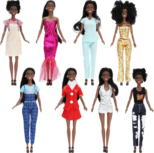 5 Sets 11.5 Inch 5 8 5 ONEST African American Dolls Include Pieces Black Dolls, Pieces Handmade Doll Clothes, Pairs