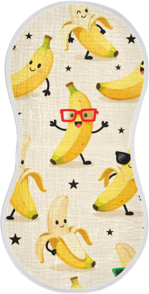 tplaotee Cute Cartoon Yellow Bananas Cotton Burp Cloths Baby Soft and Absorbent? Burp