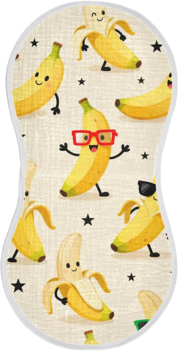 tplaotee Cute Cartoon Yellow Bananas Cotton Burp Cloths Baby Soft and Absorbent? Burp
