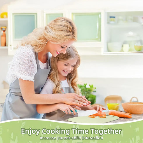 WALAWALA 4PCS Set Kids Knife for Real Cooking BPA Free with Plastic Toddler Play Kitchen Knives with Serrated Teeth