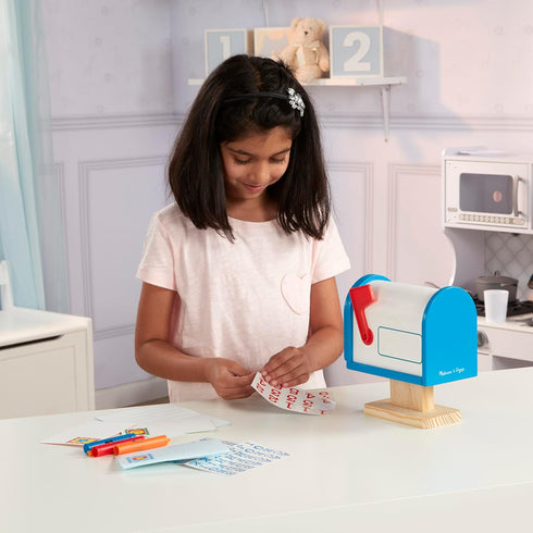 Melissa & Doug My Own Wooden Mailbox Activity Set - Educational Toy with Reusable Letters for Kids 4+