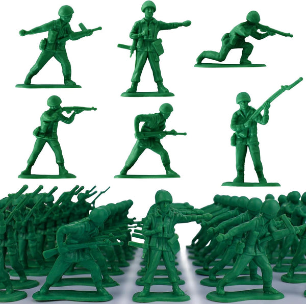 HAPTIME Classic Toy Soldiers Set (50 pcs), Plastic Army Men Action Figures for Creative Play and Learning Adventures