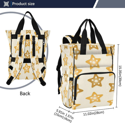 BOESI Backpack, Mommy Backpack Cutout Stars Diaper Bag Bag, Multifunctional Diaper Bag, Travel