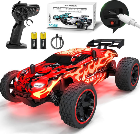 Tecnock RC Cars for Kids, 1:18 Scale 2WD RC Car with USB-C