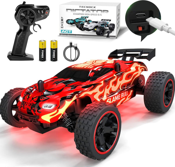 Tecnock RC Cars for Kids, 1:18 Scale 2WD RC Car with USB-C